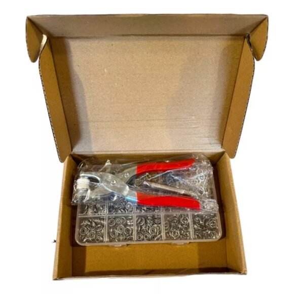 Pinza Remachadora Para Broches Metalicos + Caja Con Broches - Imagen 4