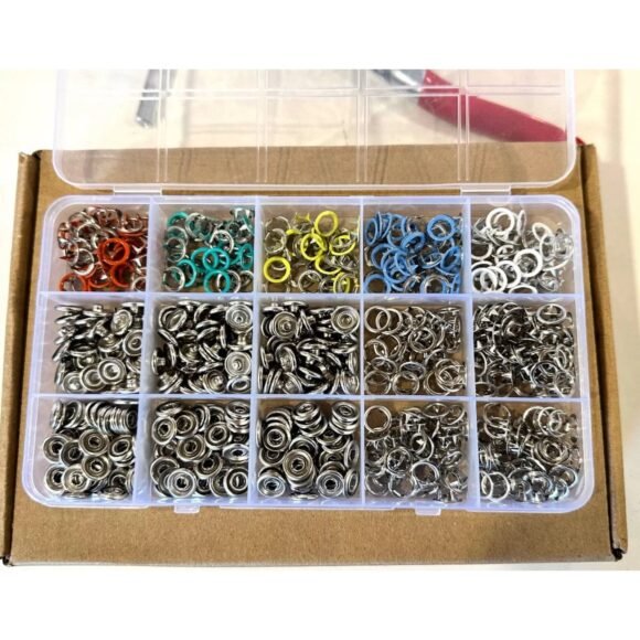 Pinza Remachadora Para Broches Metalicos + Caja Con Broches - Imagen 3