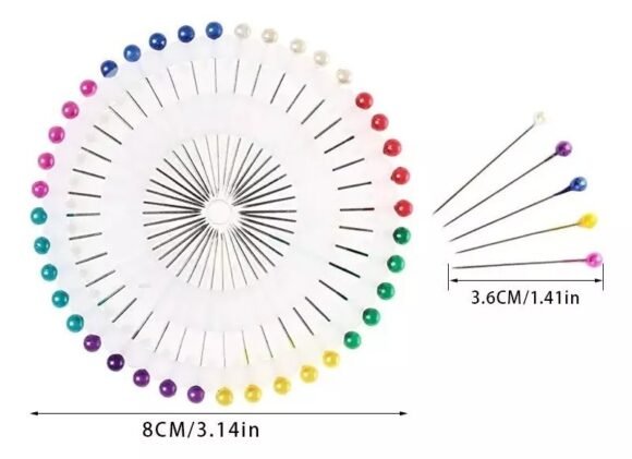 Alfileres De Colores Cabeza Perlada - 480 Unidades - Imagen 2