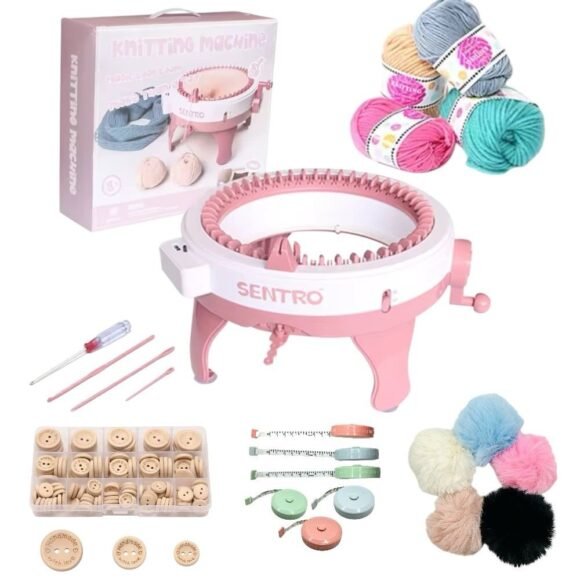 Máquina Sentro + Set de botones, 5 pompones y 3 huinchas de medir