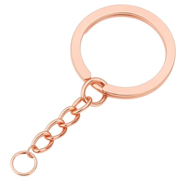 Argollas de Llavero Oro Rosa de 30 mm