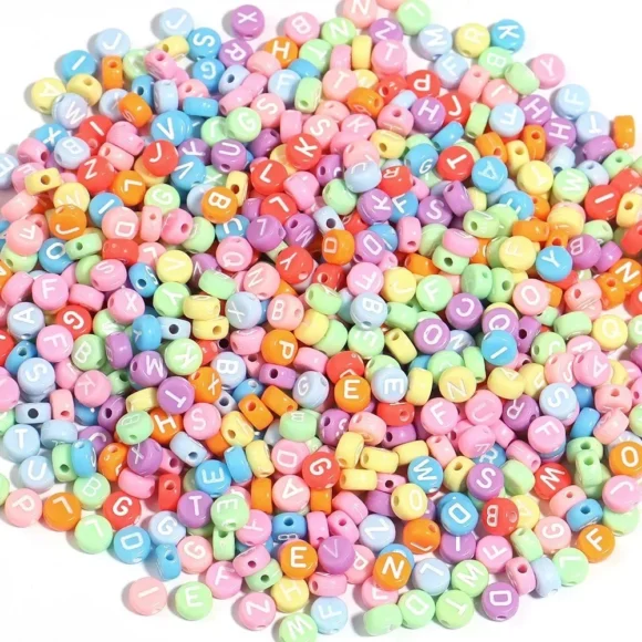 Cuentas Multicolor Con Letra Blanca - 50 gramos - Imagen 3