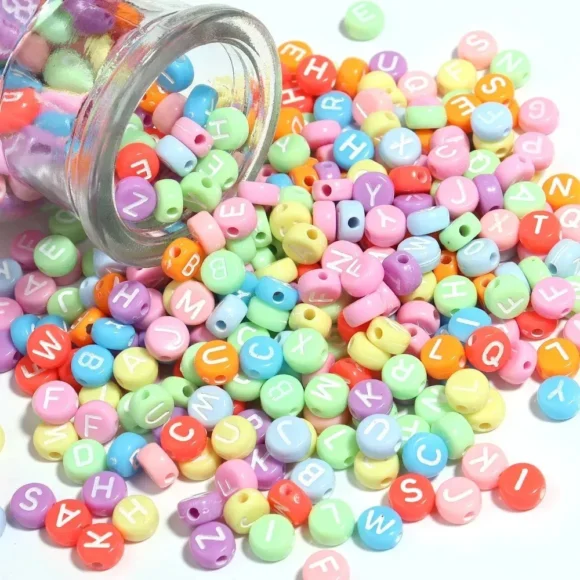 Cuentas Multicolor Con Letra Blanca - 50 gramos - Imagen 2