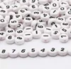 Cuentas Blanca Con Números Negros - 50 gramos